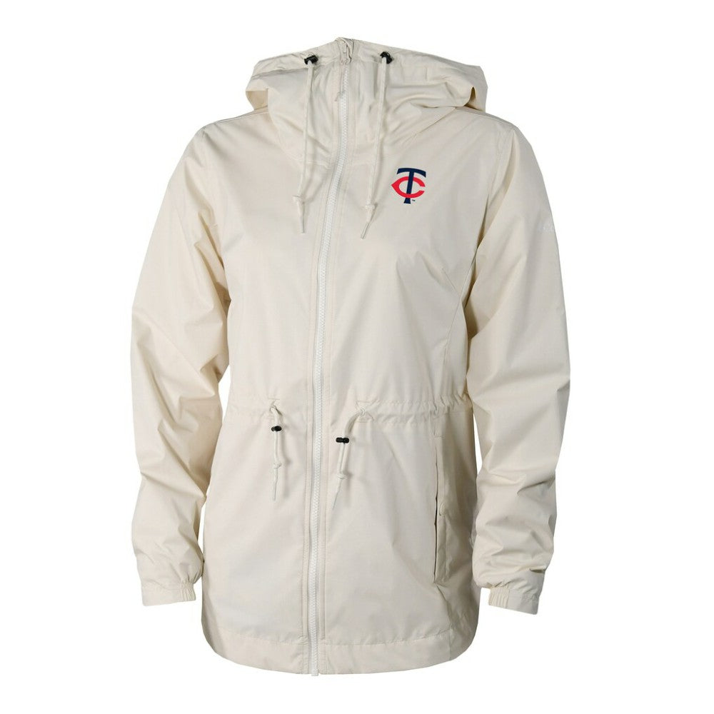Minnesota Twins Columbia Women's Lily Park Full-Zip Rain Jacket - Cream - Columbia Lifestyle