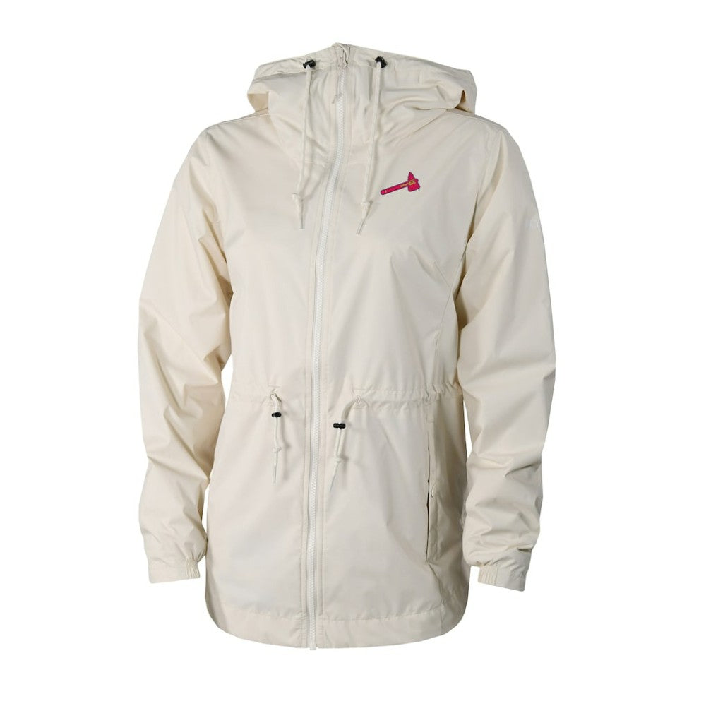 Atlanta Braves Columbia Women's Lily Park Full-Zip Rain Jacket - Cream - Columbia on Sale