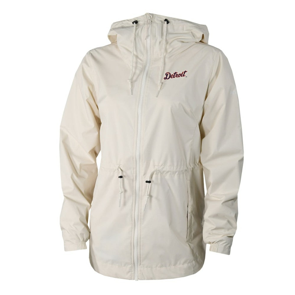 Detroit Tigers Columbia Women's Lily Park Full-Zip Rain Jacket - Cream - Columbia Discount