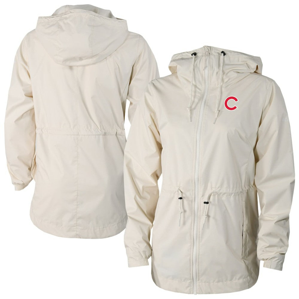 Chicago Cubs Columbia Women's Lily Park Full-Zip Rain Jacket - Cream - Columbia on Sale