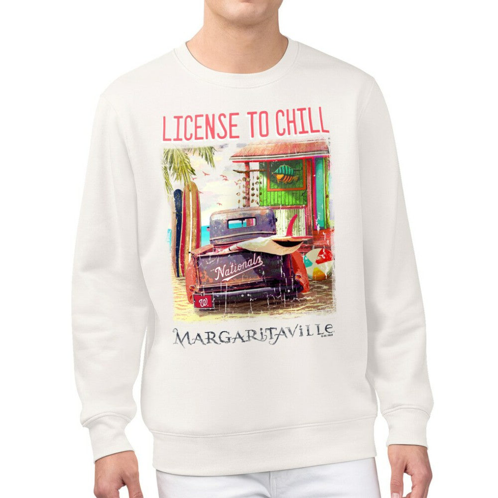 Washington Nationals Margaritaville License to Chill Fleece Sweatshirt - Cream - MLB Sale