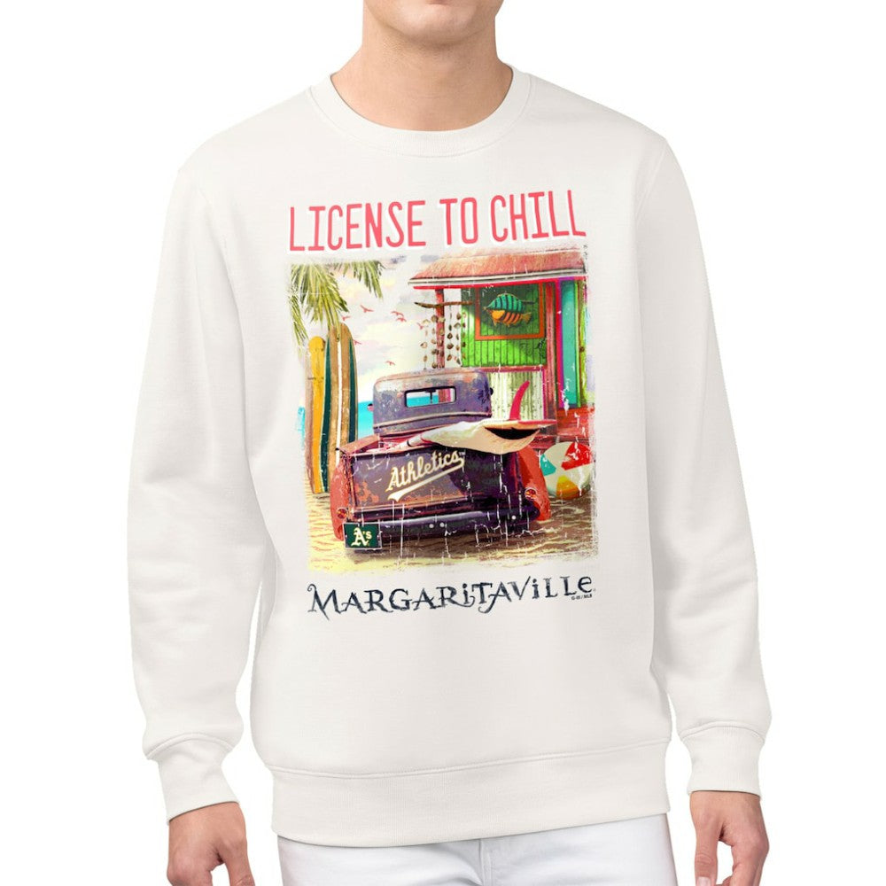 Athletics Margaritaville License to Chill Fleece Sweatshirt - Cream - MLB Sale