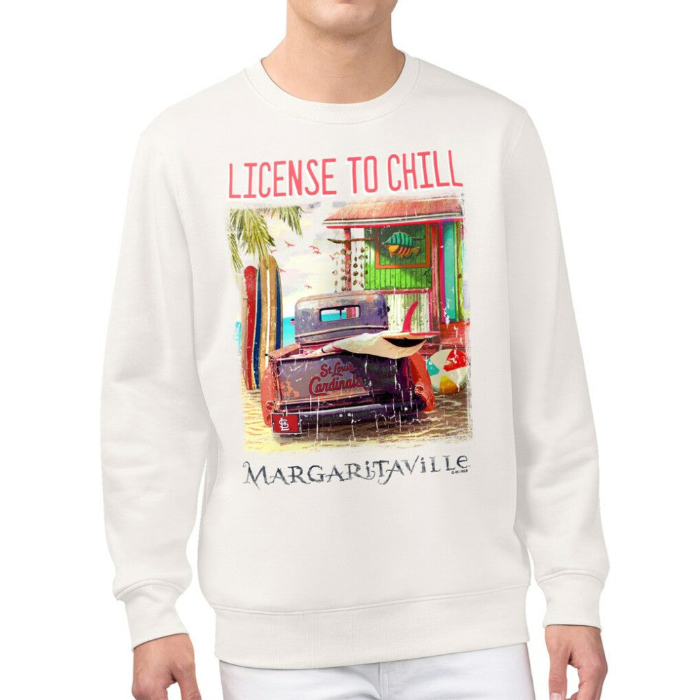 St. Louis Cardinals Margaritaville License to Chill Fleece Sweatshirt - Cream - MLB Online