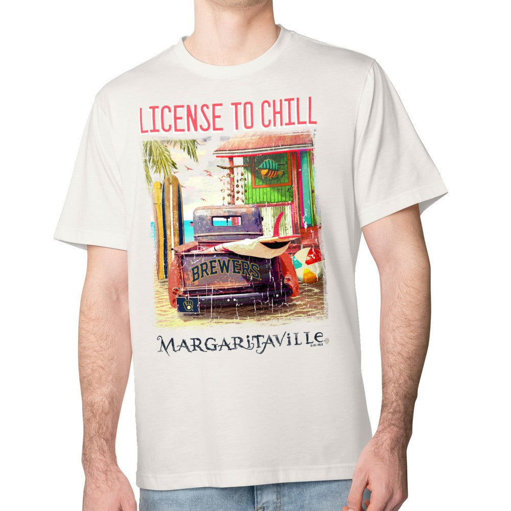 Milwaukee Brewers Margaritaville License to Chill T-Shirt - Cream - MLB Online