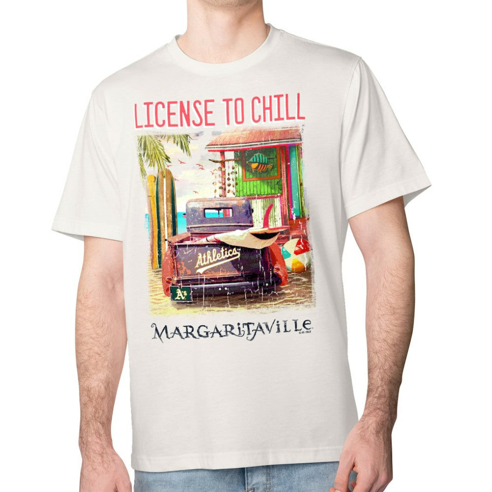 Athletics Margaritaville License to Chill T-Shirt - Cream - MLB Discount