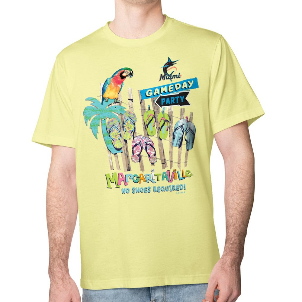 Miami Marlins Margaritaville Gameday Party T-Shirt - Yellow - MLB Lifestyle