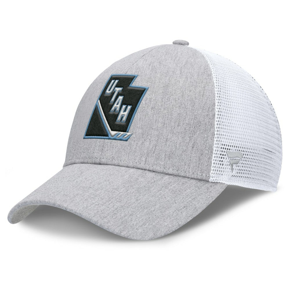 Utah Mammoth Fanatics Utah Badge Trucker Adjustable Hat - Gray/White - NHL 203122133