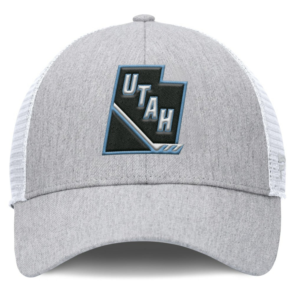 Utah Mammoth Fanatics Utah Badge Trucker Adjustable Hat - Gray/White - NHL 203122133