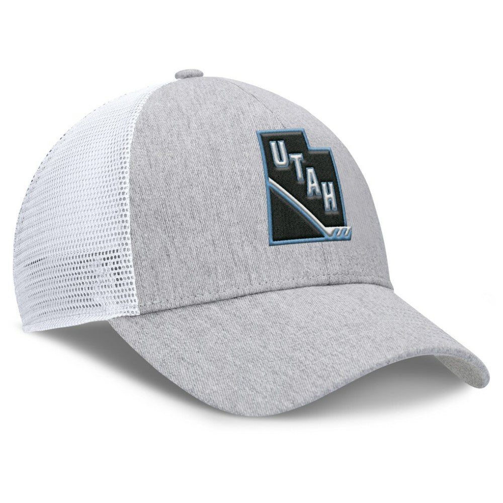 Utah Mammoth Fanatics Utah Badge Trucker Adjustable Hat - Gray/White - NHL 203122133