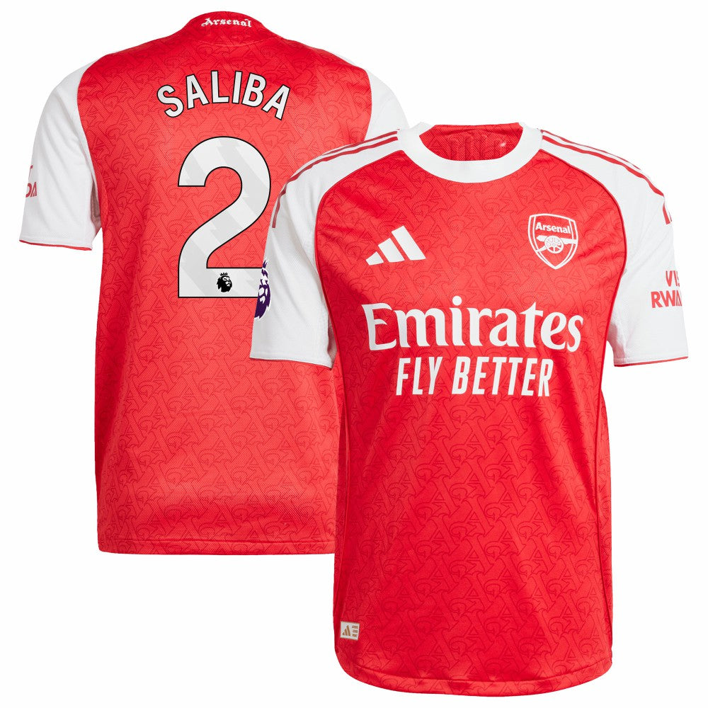 William Saliba Arsenal 2025/26 Home Player Jersey Red - Adidas Discount
