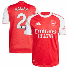 William Saliba Arsenal 2025/26 Home Player Jersey Red - Adidas Discount