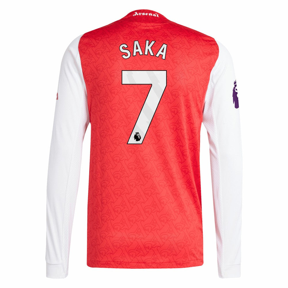 Bukayo Saka Arsenal 2025/26 Home Long Sleeve Player Jersey Red - Adidas