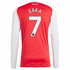 Bukayo Saka Arsenal 2025/26 Home Replica Long Sleeve Player Jersey Red - Adidas Discount