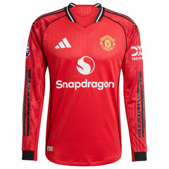 Kobbie Mainoo Manchester United Home 2025/26 Player Long Sleeve Jersey Red - Adidas