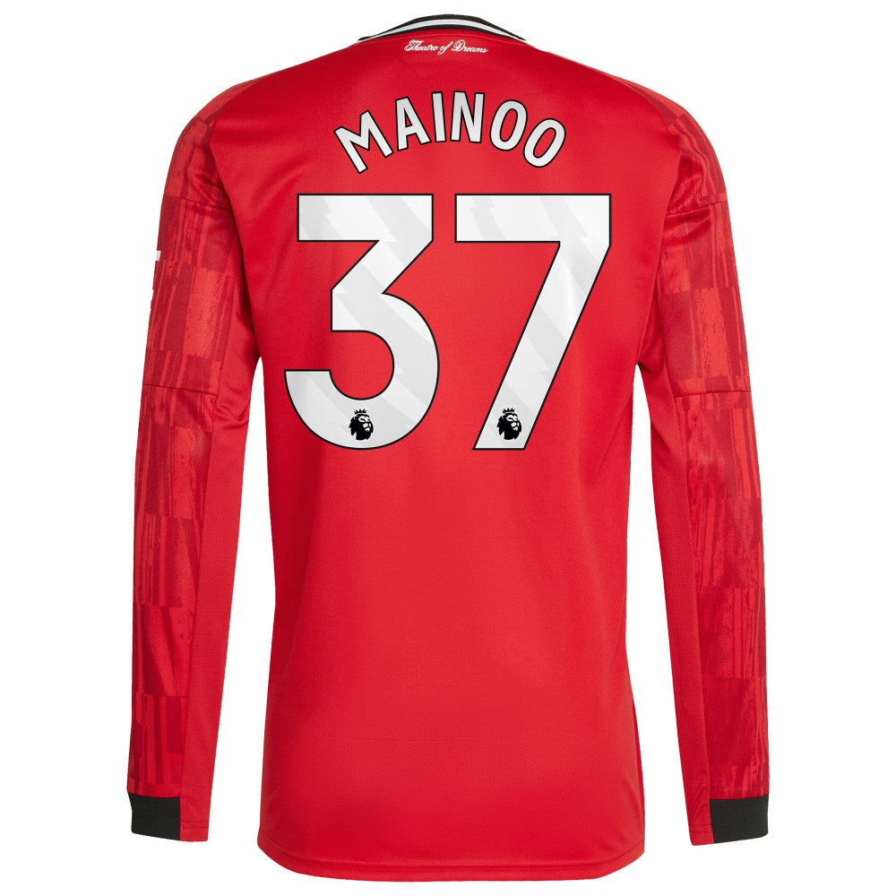 Kobbie Mainoo Manchester United Home 2025/26 Replica Player Long Sleeve Jersey Red - Adidas Discount