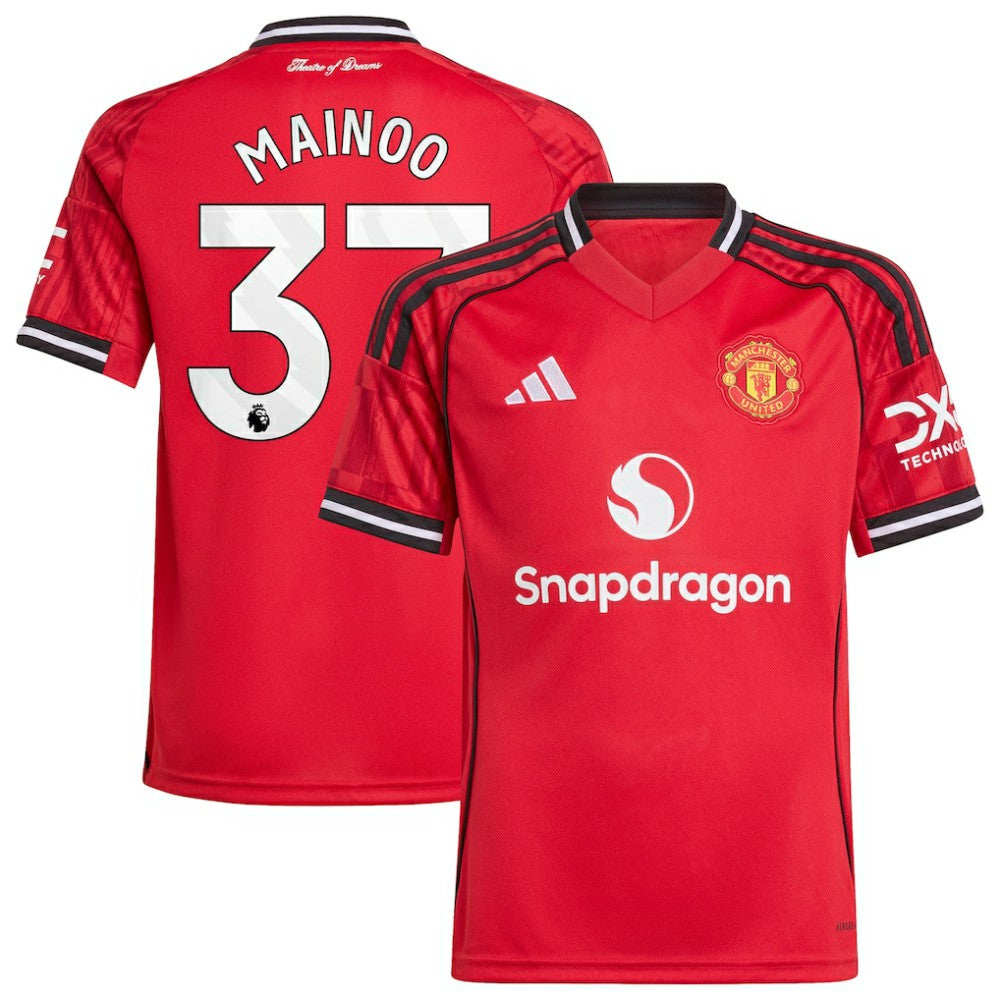Kobbie Mainoo Manchester United Youth Home 2025/26 Replica Player Jersey Red - Adidas Discount