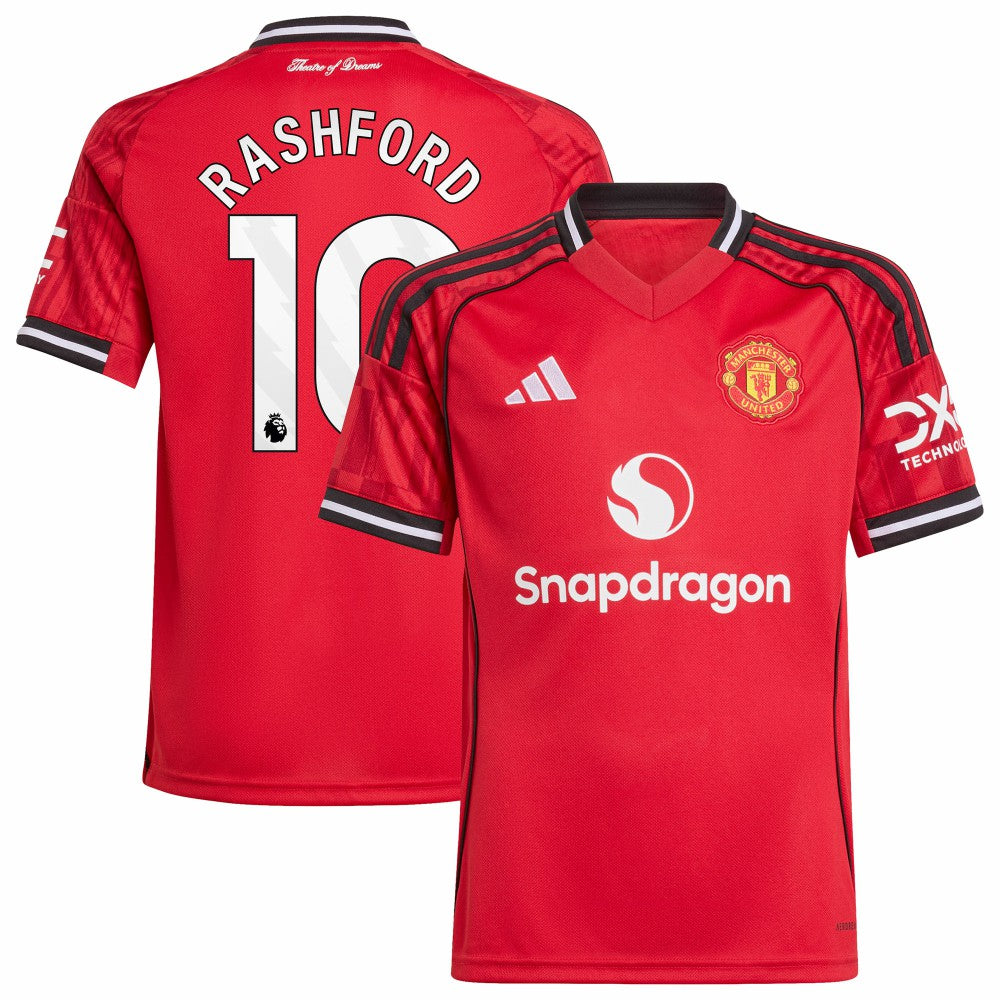 Marcus Rashford Manchester United Youth Home 2025/26 Replica Player Jersey Red - Adidas