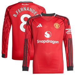 Bruno Fernandes Manchester United Youth Home 2025/26 Replica Player Long Sleeve Jersey Red - Adidas