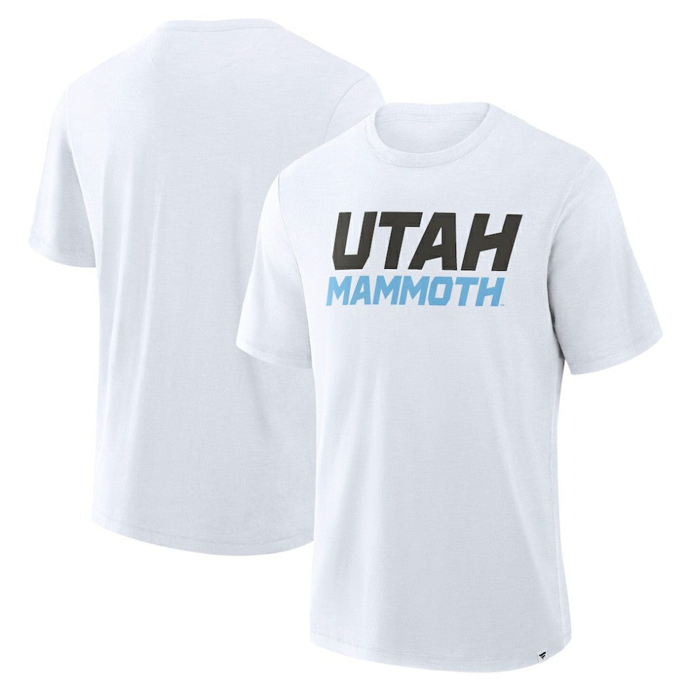 Utah Mammoth Fanatics Wordmark Stadium Slub T-Shirt - White - NHL 203124191