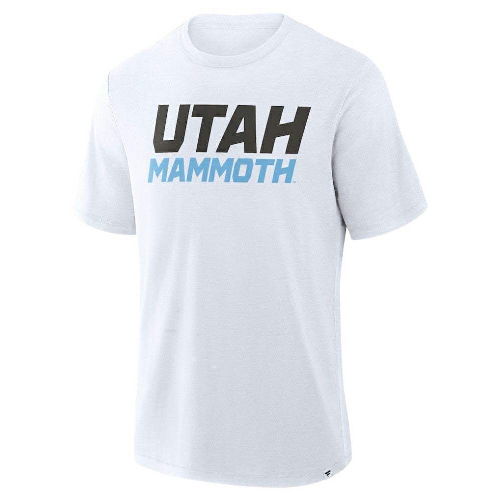 Utah Mammoth Fanatics Wordmark Stadium Slub T-Shirt - White - NHL 203124191