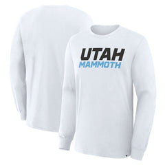 Utah Mammoth Fanatics Wordmark Legacy Long Sleeve T-Shirt - White - NHL 203124216