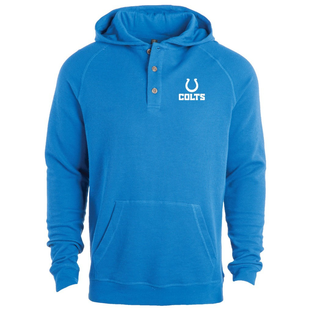 Indianapolis Colts Dunbrooke Montana Raglan Thermal Hoodie Royal
