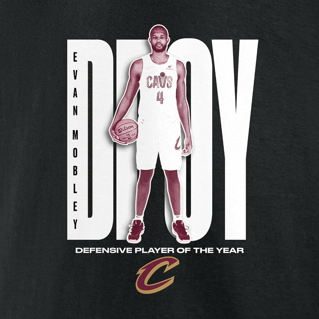 Evan Mobley Cleveland Cavaliers 2025 NBA Defensive Player of the Year T-Shirt Black