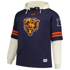47 brand Chicago Bears '47 Big & Tall Split Zone Cornerback V-Neck Hoodie Navy