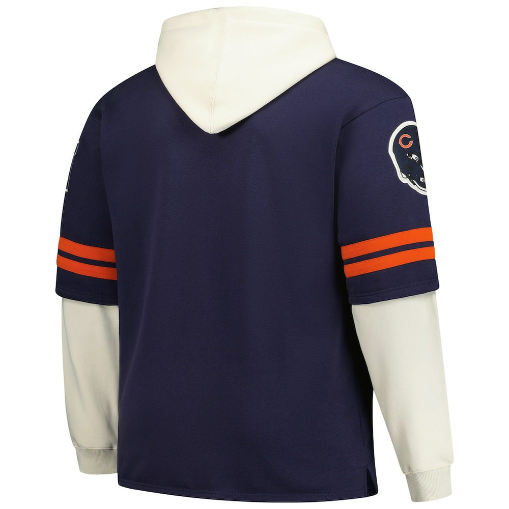 47 brand Chicago Bears '47 Big & Tall Split Zone Cornerback V-Neck Hoodie Navy
