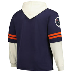 47 brand Chicago Bears '47 Big & Tall Split Zone Cornerback V-Neck Hoodie Navy