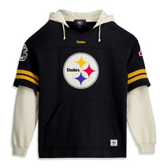 47 brand Pittsburgh Steelers '47 Big & Tall Split Zone Cornerback V-Neck Hoodie Black