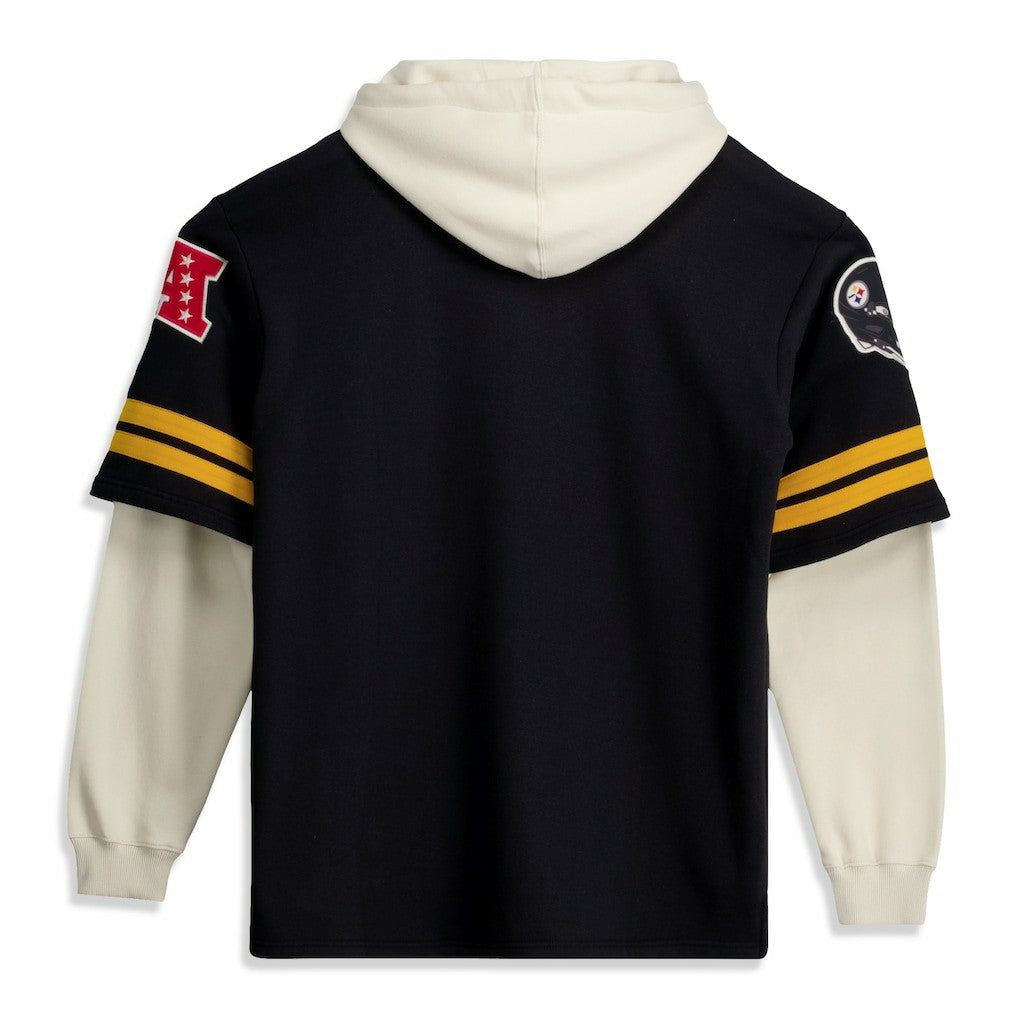 47 brand Pittsburgh Steelers '47 Big & Tall Split Zone Cornerback V-Neck Hoodie Black