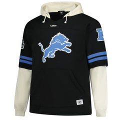 47 brand Detroit Lions '47 Big & Tall Split Zone Cornerback V-Neck Hoodie Black