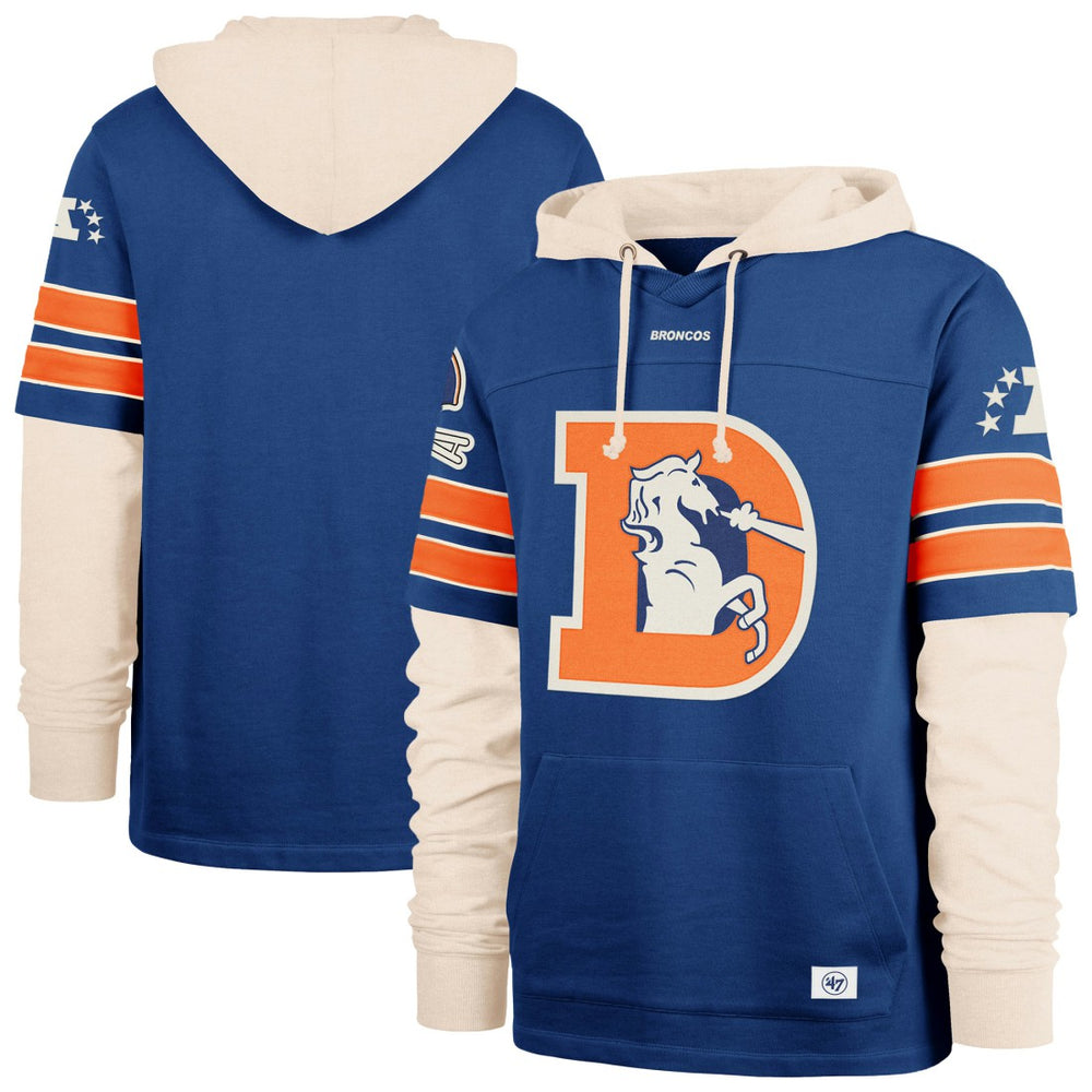 47 brand Denver Broncos '47 Big & Tall Split Zone Cornerback Hoodie Royal