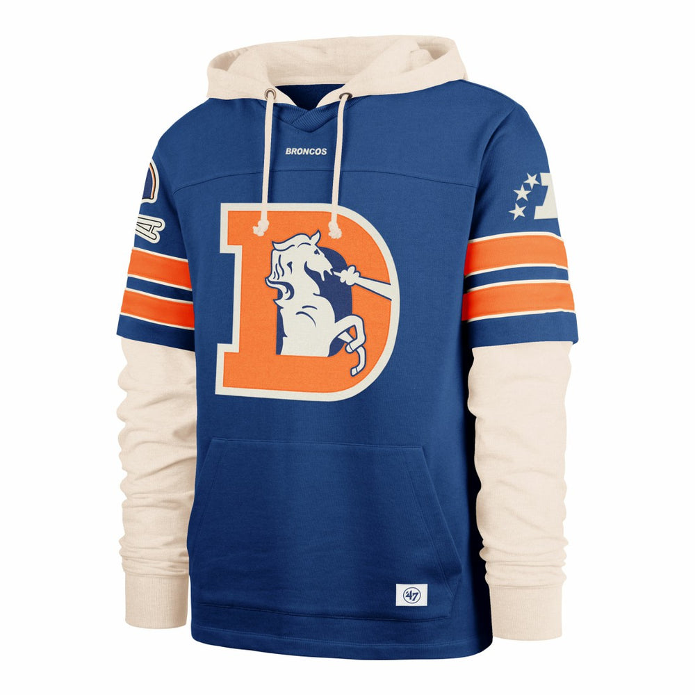 47 brand Denver Broncos '47 Big & Tall Split Zone Cornerback Hoodie Royal