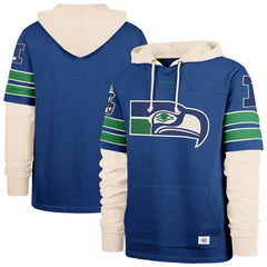 47 brand Seattle Seahawks '47 Big & Tall Split Zone Cornerback Hoodie Royal