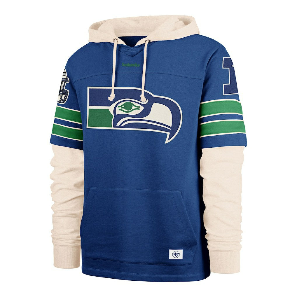 47 brand Seattle Seahawks '47 Big & Tall Split Zone Cornerback Hoodie Royal
