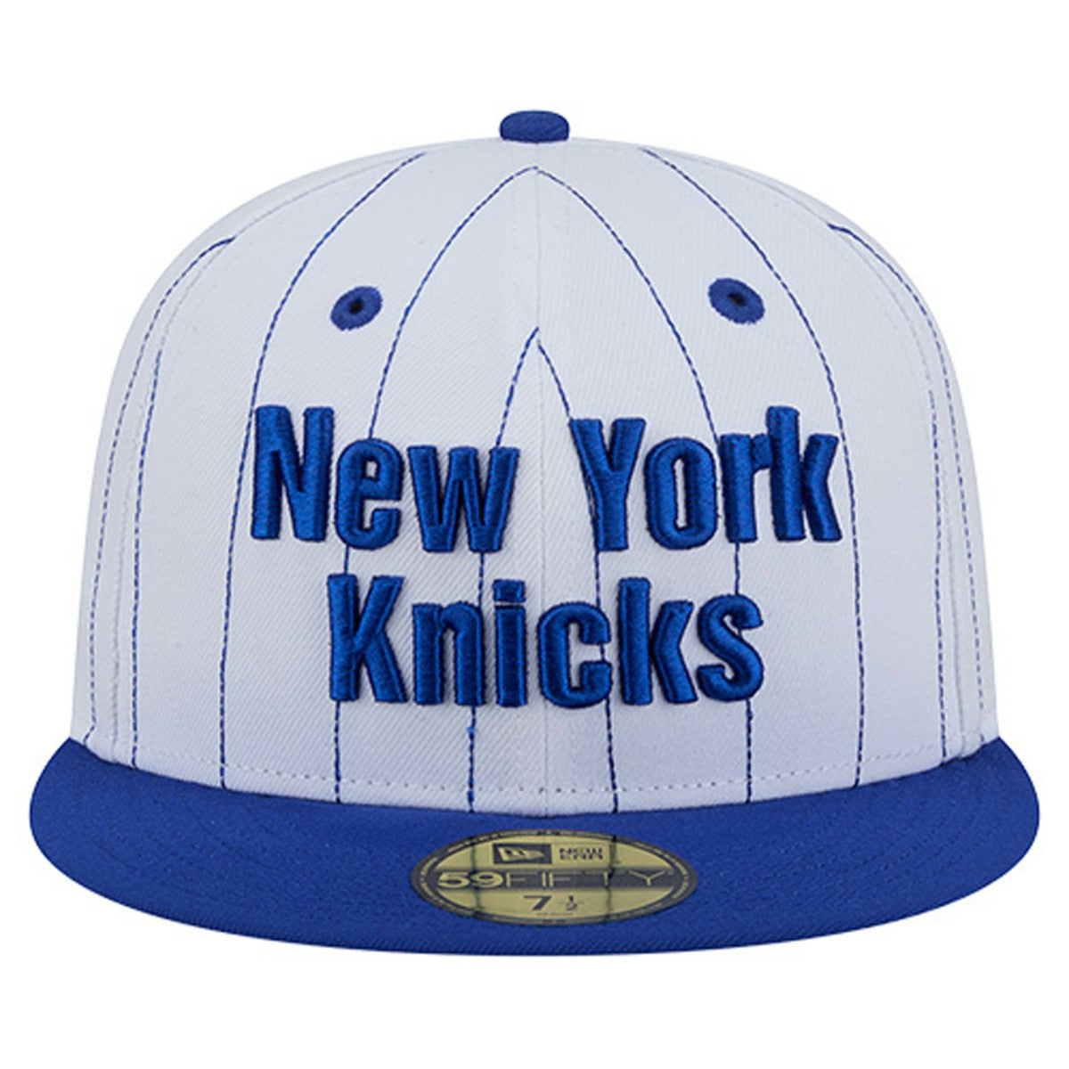 New York Knicks Wordmark Pinstripe 59FIFTY Fitted Hat White | New Era Lifestyle
