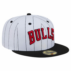 Chicago Bulls Wordmark Pinstripe 59FIFTY Fitted Hat White | New Era discount