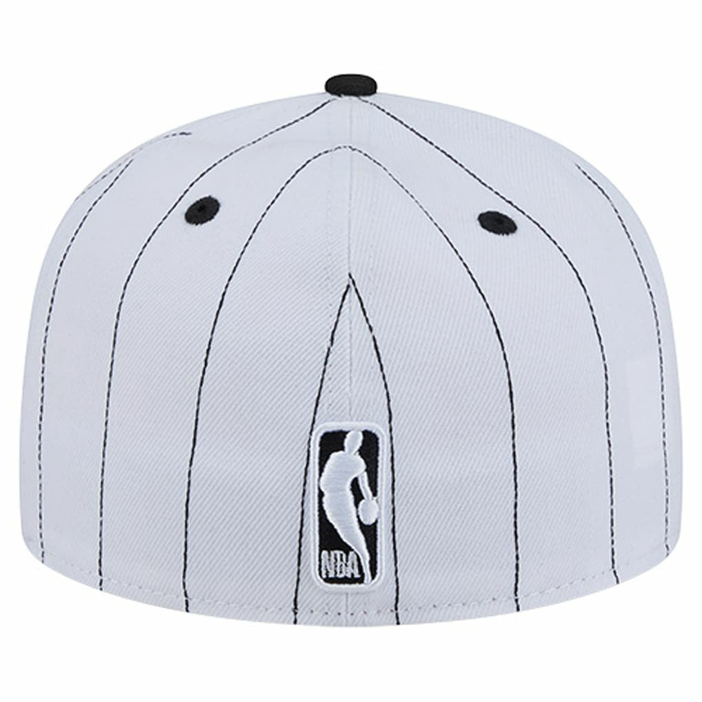 Chicago Bulls Wordmark Pinstripe 59FIFTY Fitted Hat White | New Era discount