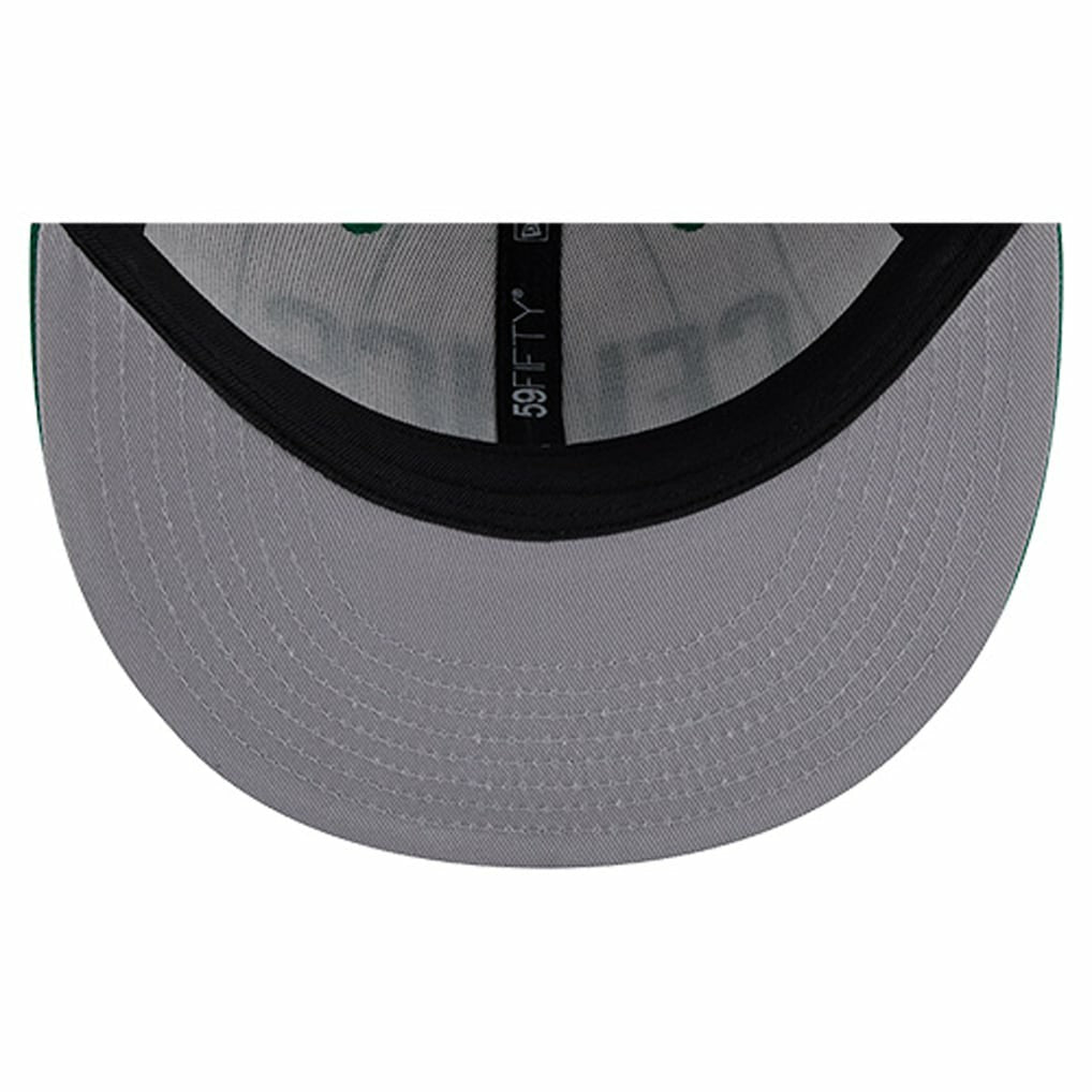 Boston Celtics Wordmark Pinstripe 59FIFTY Fitted Hat White | New Era Lifestyle