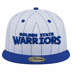 Golden State Warriors Wordmark Pinstripe 59FIFTY Fitted Hat for sale White | New Era online