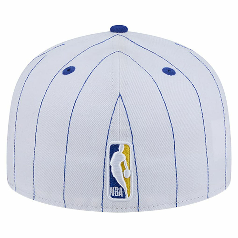 Golden State Warriors Wordmark Pinstripe 59FIFTY Fitted Hat for sale White | New Era online