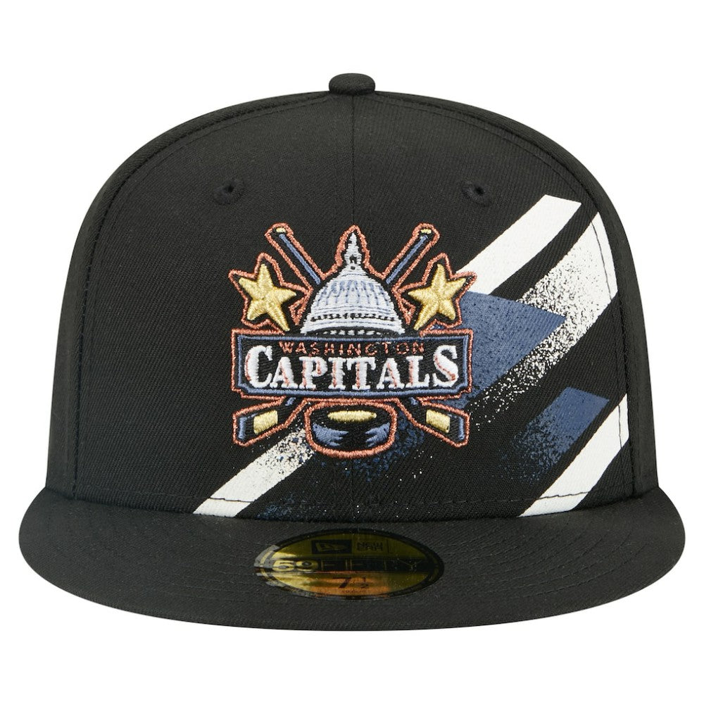 Washington Capitals New Era Faded Lines 59FIFTY Fitted Hat - Black - NHL 203126866