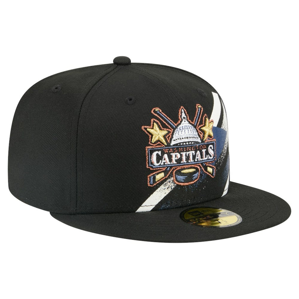Washington Capitals New Era Faded Lines 59FIFTY Fitted Hat - Black - NHL 203126866