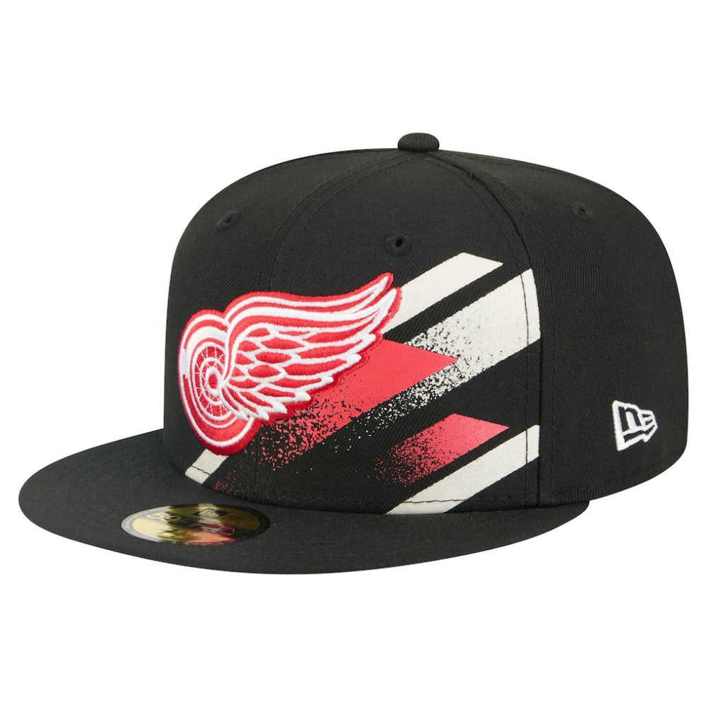 Detroit Red Wings New Era Faded Lines 59FIFTY Fitted Hat - Black - NHL 203126869