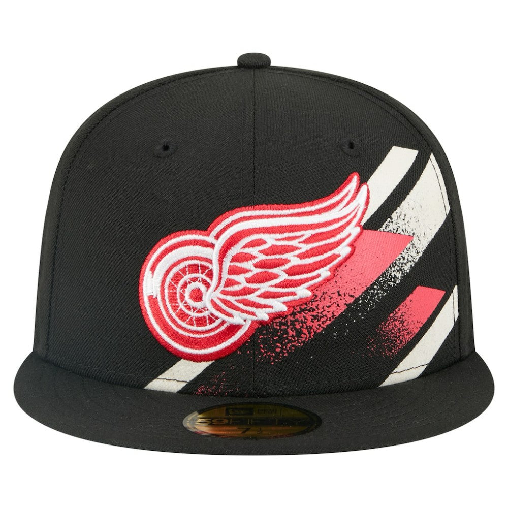 Detroit Red Wings New Era Faded Lines 59FIFTY Fitted Hat - Black - NHL 203126869