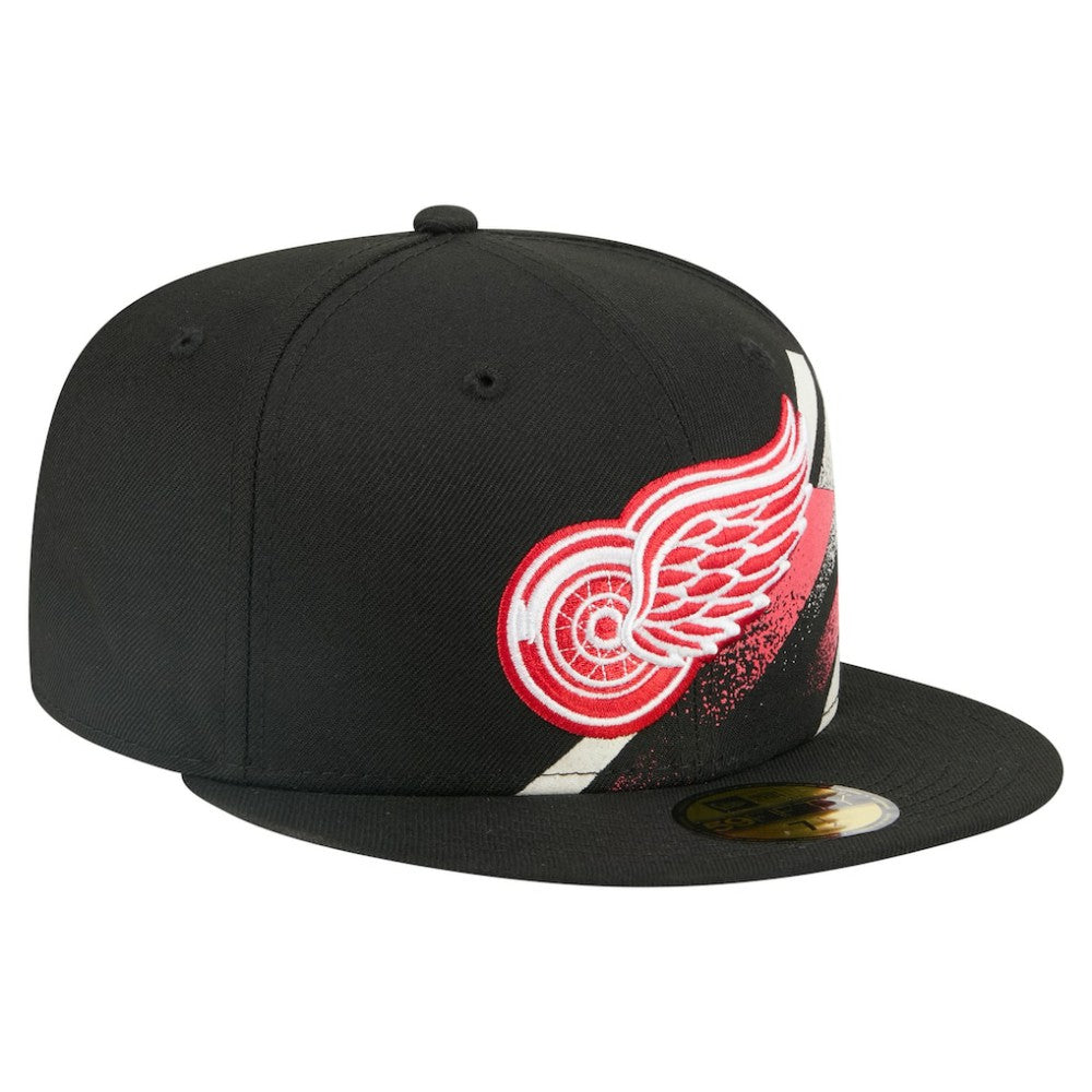 Detroit Red Wings New Era Faded Lines 59FIFTY Fitted Hat - Black - NHL 203126869