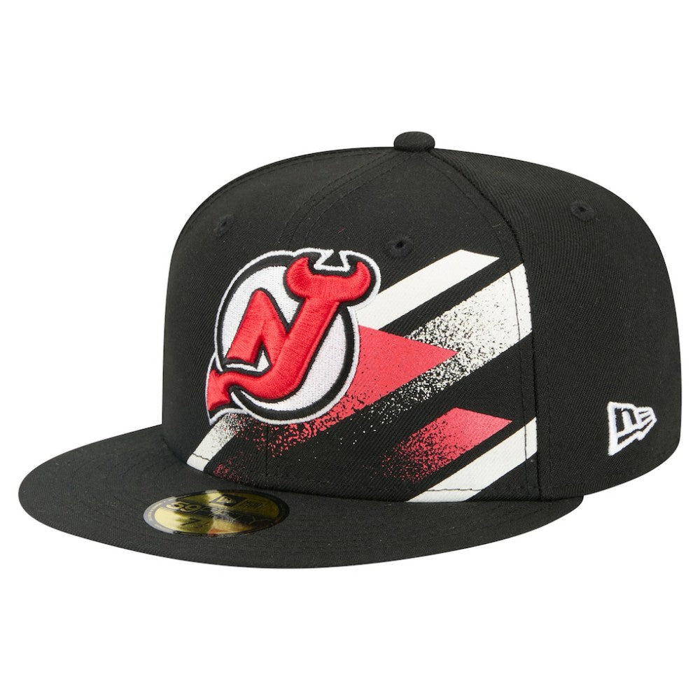 New Jersey Devils New Era Faded Lines 59FIFTY Fitted Hat - Black - NHL 203126873