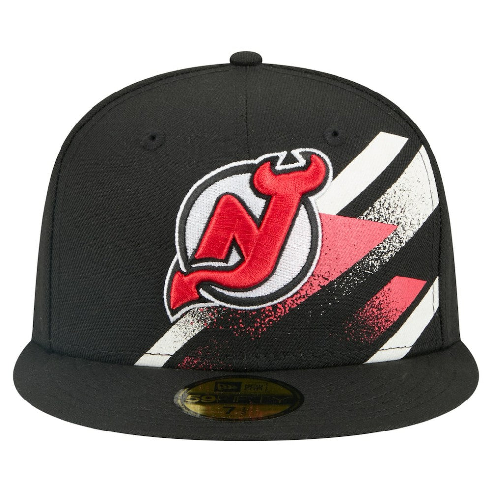 New Jersey Devils New Era Faded Lines 59FIFTY Fitted Hat - Black - NHL 203126873